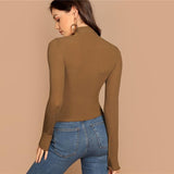Basic Brown Long Sleeved Top - SUMMER COLLECTION