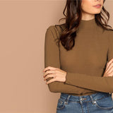 Basic Brown Long Sleeved Top - SUMMER COLLECTION