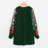 Green Mesh Floral Sweatshirt - SUMMER COLLECTION