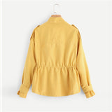 Yellow Basic Buttoned Coat - SUMMER COLLECTION