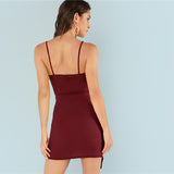 Burgundy Ruched Short Dress - SUMMER COLLECTION