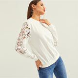 White Lace Sweatshirt - SUMMER COLLECTION
