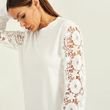 White Lace Sweatshirt - SUMMER COLLECTION