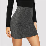 Grey Metallic High Waist Skirt - SUMMER COLLECTION