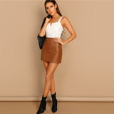 White V-Cut Plain Bodysuit - SUMMER COLLECTION