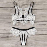 White Laced Unlined Lingerie Set - SUMMER COLLECTION