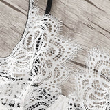 White Laced Unlined Lingerie Set - SUMMER COLLECTION