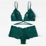 Green  Floral Lace Set - SUMMER COLLECTION