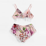 Short Floral Bra and Briefs Set - SUMMER COLLECTION