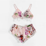 Short Floral Bra and Briefs Set - SUMMER COLLECTION