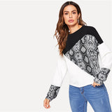 Long Sleeved Snake Skin Sweatshirt - SUMMER COLLECTION