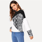 Long Sleeved Snake Skin Sweatshirt - SUMMER COLLECTION