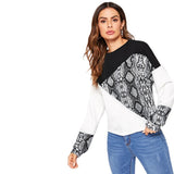 Long Sleeved Snake Skin Sweatshirt - SUMMER COLLECTION
