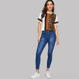 Leopard Panel T shirt - SUMMER COLLECTION