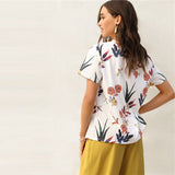 Floral And Plants Print Shirt - SUMMER COLLECTION