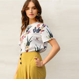 Floral And Plants Print Shirt - SUMMER COLLECTION
