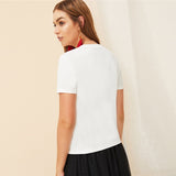 White Slogan Slim Fitted Top - SUMMER COLLECTION