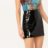 Black Vinyl Mini Skirt - SUMMER COLLECTION