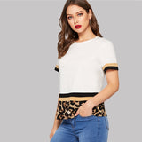Colour Block Leopard Print Top - SUMMER COLLECTION