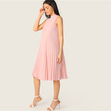 Pink Pleated Summer Dress - SUMMER COLLECTION