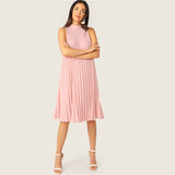 Pink Pleated Summer Dress - SUMMER COLLECTION