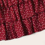Burgundy Layered Ruffle Skirt - SUMMER COLLECTION