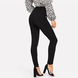 Black Office Buttoned Trousers - SUMMER COLLECTION