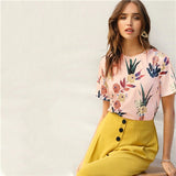 Floral And Plants Print Shirt - SUMMER COLLECTION