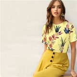 Floral And Plants Print Shirt - SUMMER COLLECTION