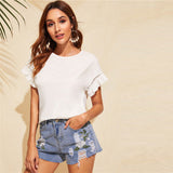 White Ruffle Trim Top - SUMMER COLLECTION
