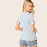 Glitter Striped Collar Top - SUMMER COLLECTION