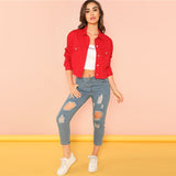 Red Button Up Jacket - SUMMER COLLECTION
