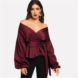Off Shoulder Long Sleeve Peplum - SUMMER COLLECTION