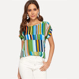 Striped Print Loose Top - SUMMER COLLECTION