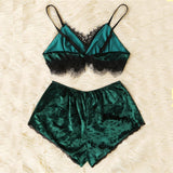 Green Velvet Lace Set - SUMMER COLLECTION