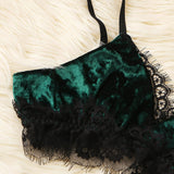 Green Velvet Lace Set - SUMMER COLLECTION