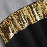 Black & Grey Sweatshirt with Gold Sequins - SUMMER COLLECTION