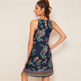 Navy Aztec Print Dress - SUMMER COLLECTION