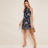 Navy Aztec Print Dress - SUMMER COLLECTION