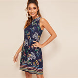 Navy Aztec Print Dress - SUMMER COLLECTION
