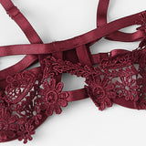 Burgundy Appliques Lace Set - SUMMER COLLECTION