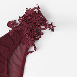 Burgundy Appliques Lace Set - SUMMER COLLECTION